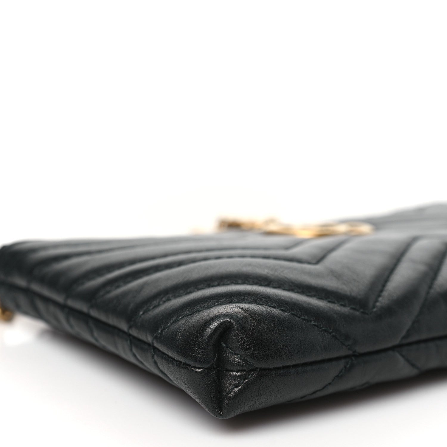 Gucci Calfskin Matelasse Mini GG Marmont Chain Bag Black 8 of 9