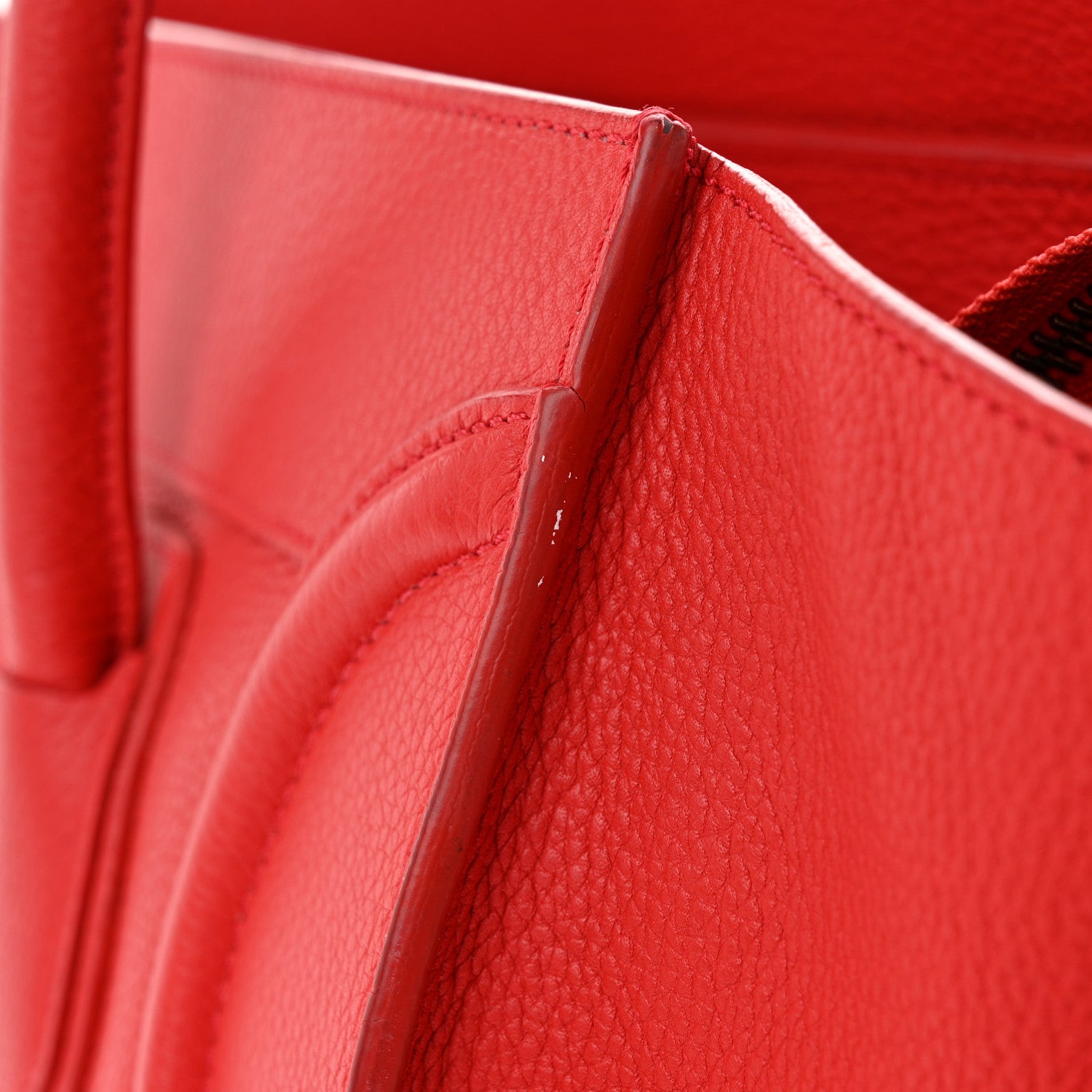 Celine Drummed Calfskin Mini Luggage Coquelicot 14 of 15