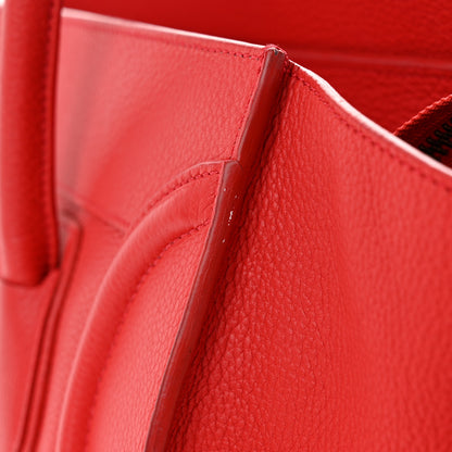 Celine Drummed Calfskin Mini Luggage Coquelicot 14 of 15