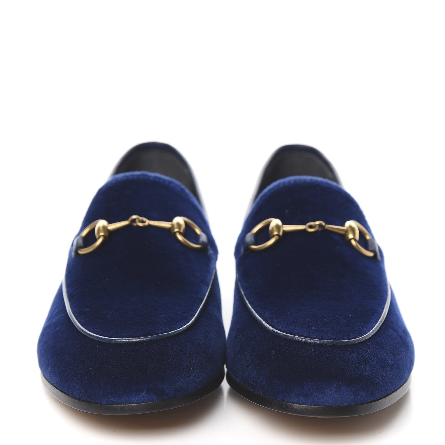 Gucci Velvet Horsebit Womens Jordaan Loafers 37 Blue Cobalt 2 of 9