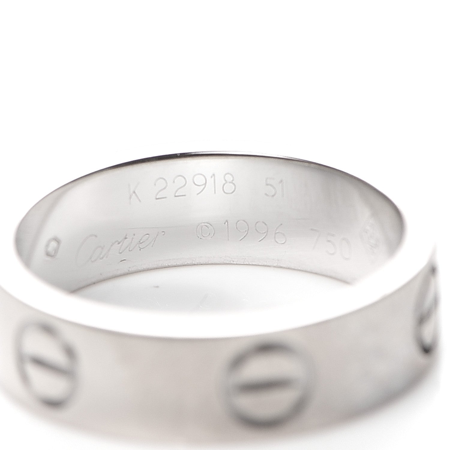 Cartier 18K White Gold 5.5mm LOVE Ring 51 5.75 4 of 4