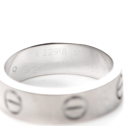 Cartier 18K White Gold 5.5mm LOVE Ring 51 5.75 4 of 4