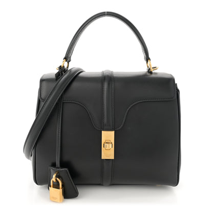 Celine Satinated Calfskin Small 16 Top Handle Bag Black 1 of 13