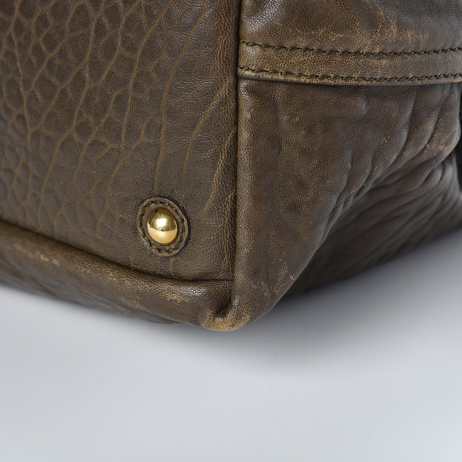Saint Laurent Pebbled Lambskin Medium Easy Sac Olive 13 of 13