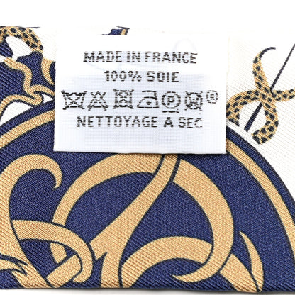 Hermes Silk Ex-Libris Twilly White Marine Gris 2 of 4