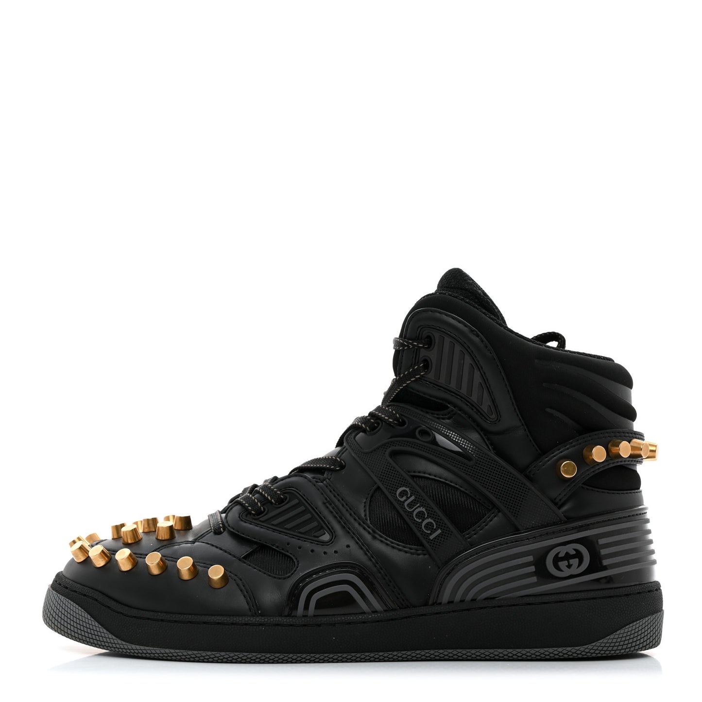 Demetra Studded Mens Basket High Top Sneakers 9.5 Black