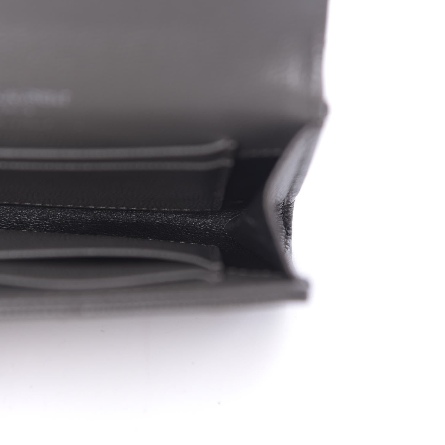 Saint Laurent Grain De Poudre Matelasse Chevron Small Monogram Envelope Wallet Earth 5 of 10