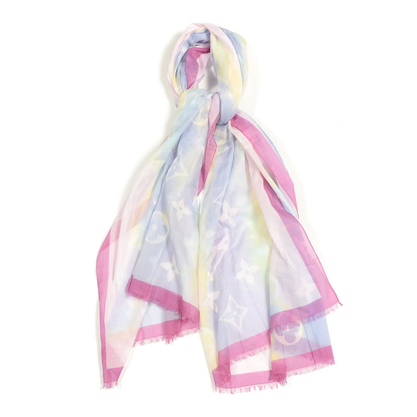 Cotton Monogram Escale Pareo Stole Rose