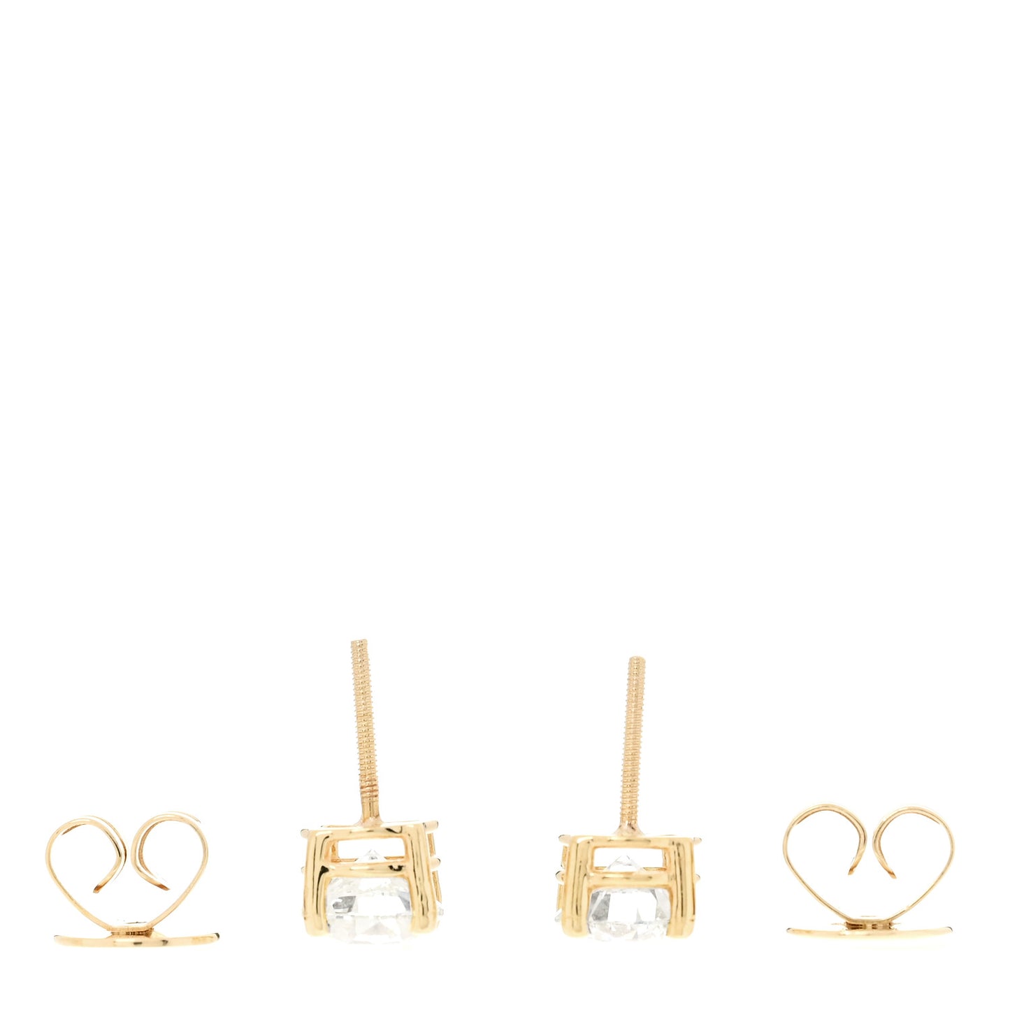 PARKER & WEST 18K Yellow Gold Diamond 2.42ctw Solitaire Stud Earrings