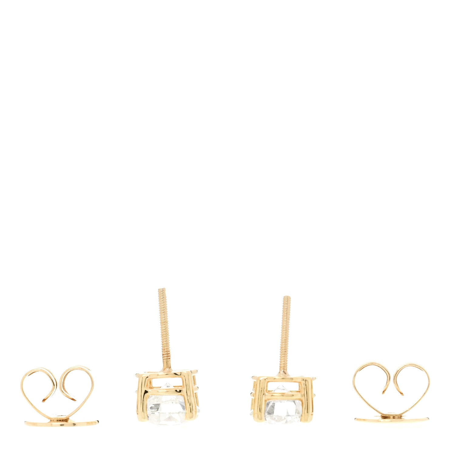 Parker & West by FASHIONPHILE PARKER & WEST 18K Yellow Gold Diamond 2.42ctw Solitaire Stud Earrings 3 of 4