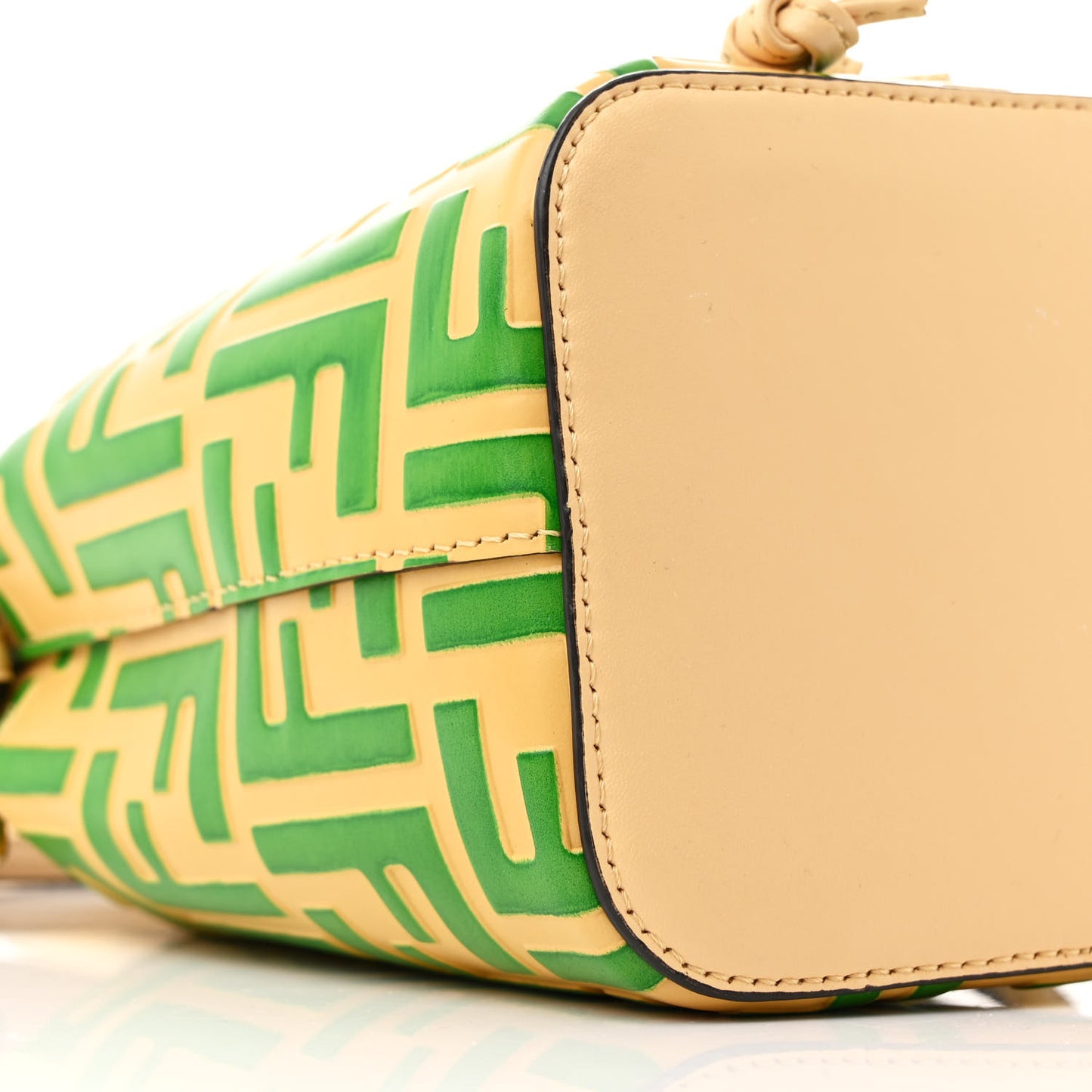 Vitello Liberty F is Fendi Bi-Color FF 1974 Embossed Mini Mon Tresor Bucket Bag Savana Tomatillo