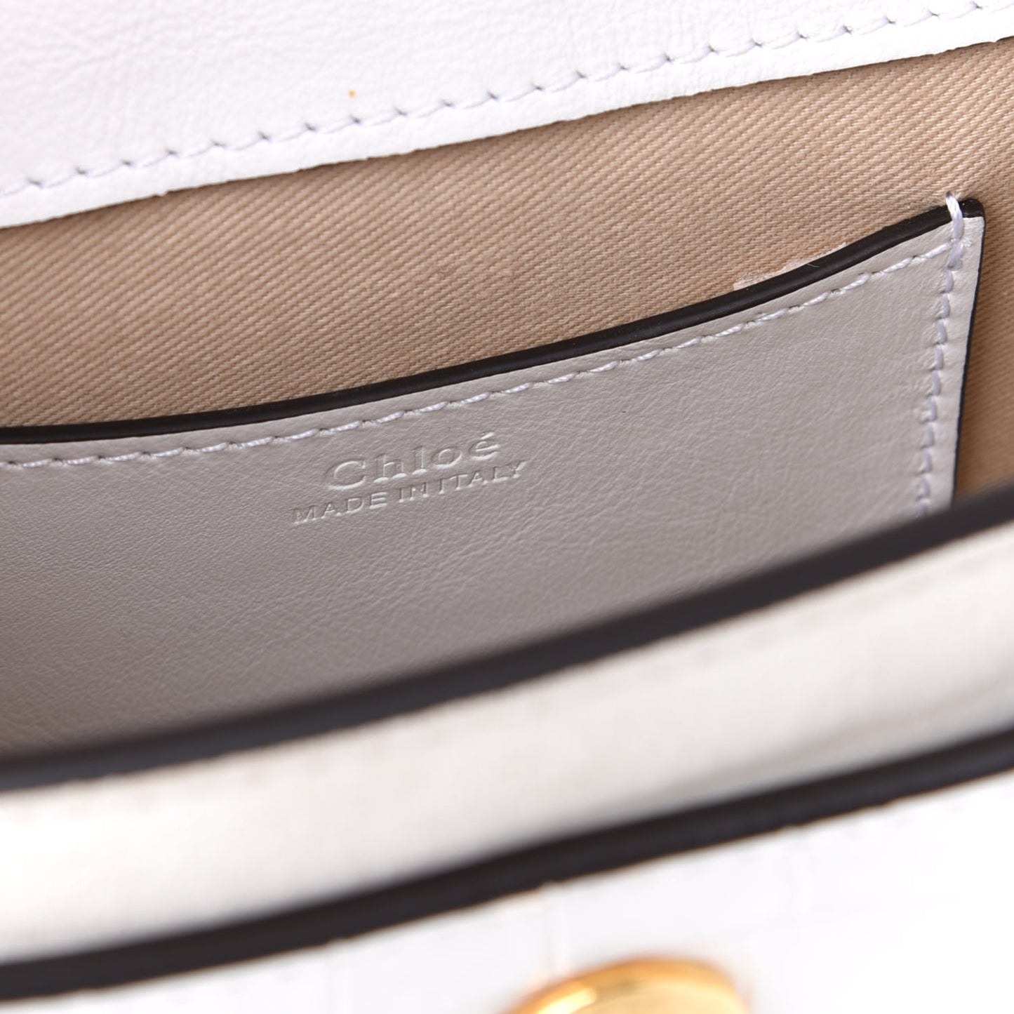 Calfskin Crocodile Embossed Small Tess Bag Brilliant White
