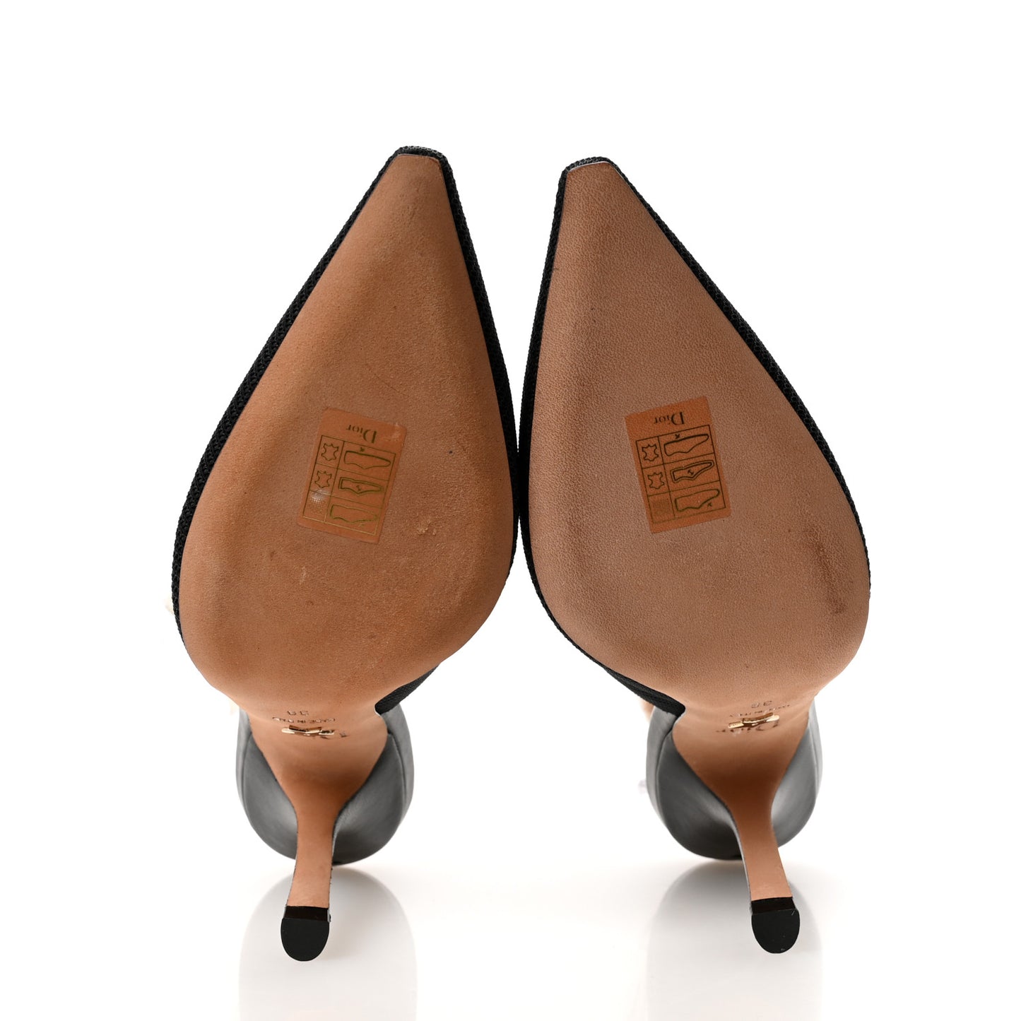 Technical Canvas Ribbon J Adior Slingback 100mm Pumps 38 Black