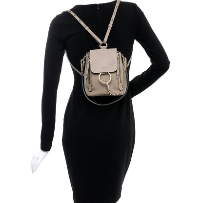 Chloe Suede Calfskin Mini Faye Backpack Motty Grey 2 of 7