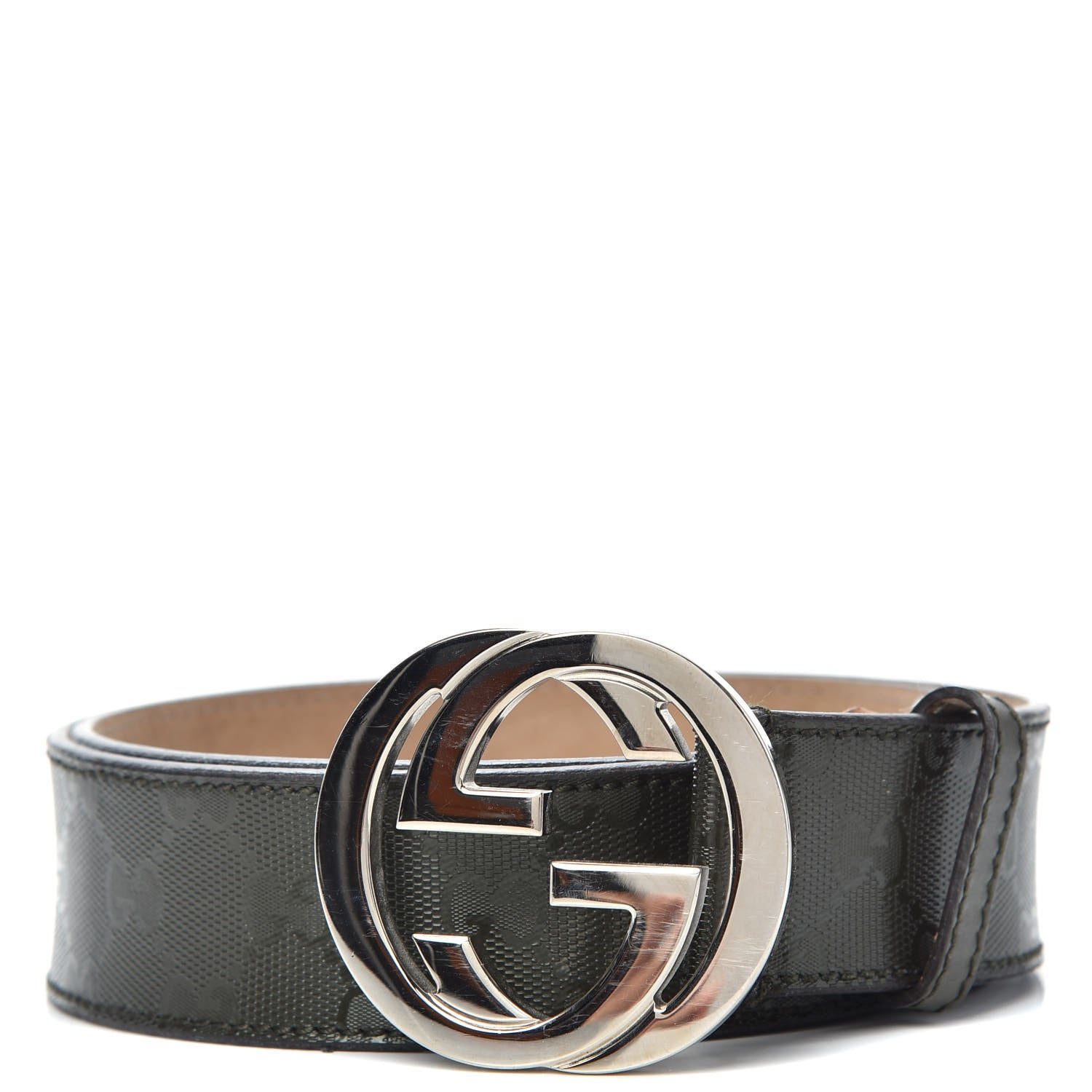 Gucci Imprime Monogram Interlocking G Belt 85 34 Military 1 of 5
