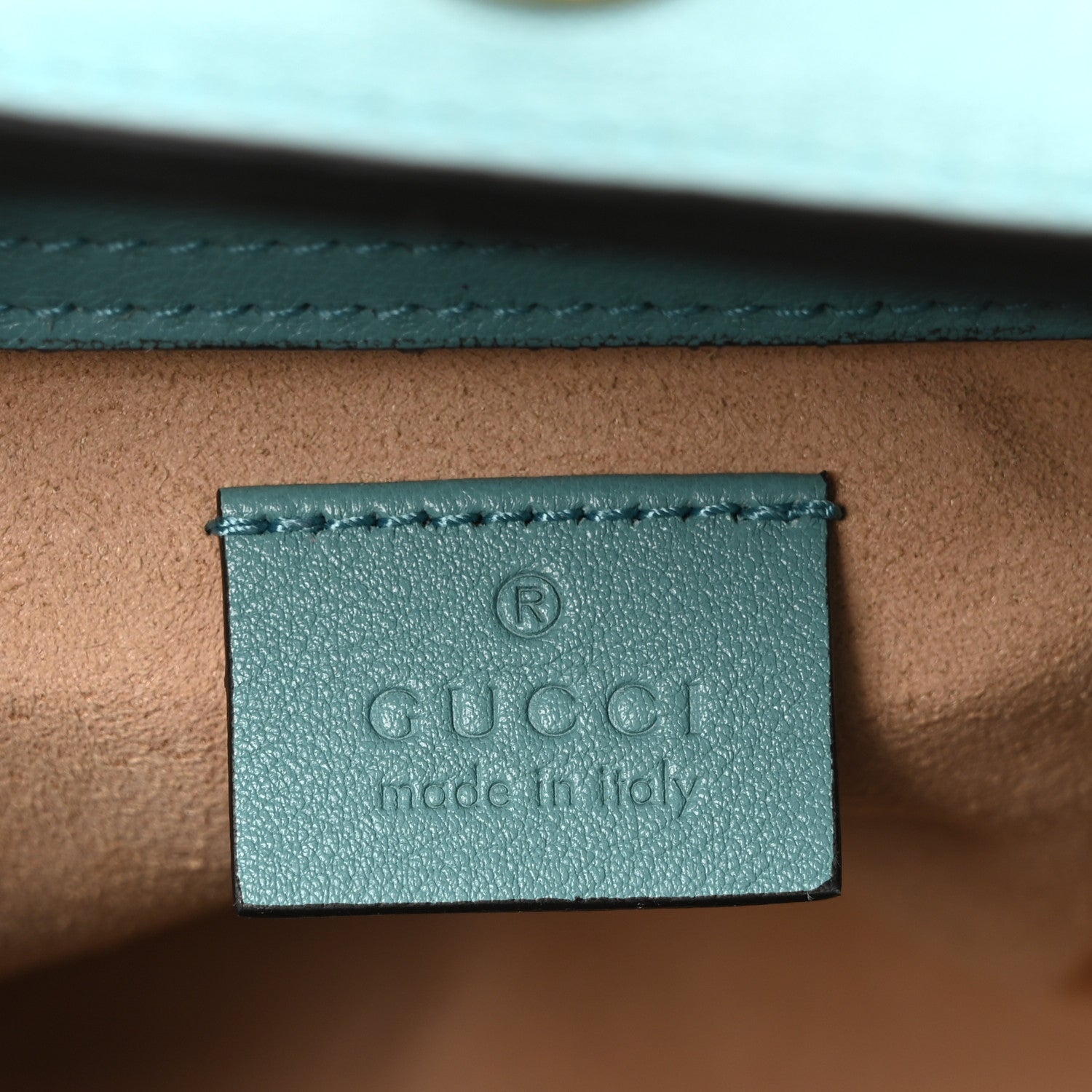Gucci Wonka Grain Calfskin Mini Diana Tote Bag Dusty Azure Orange Fluo 6 of 11