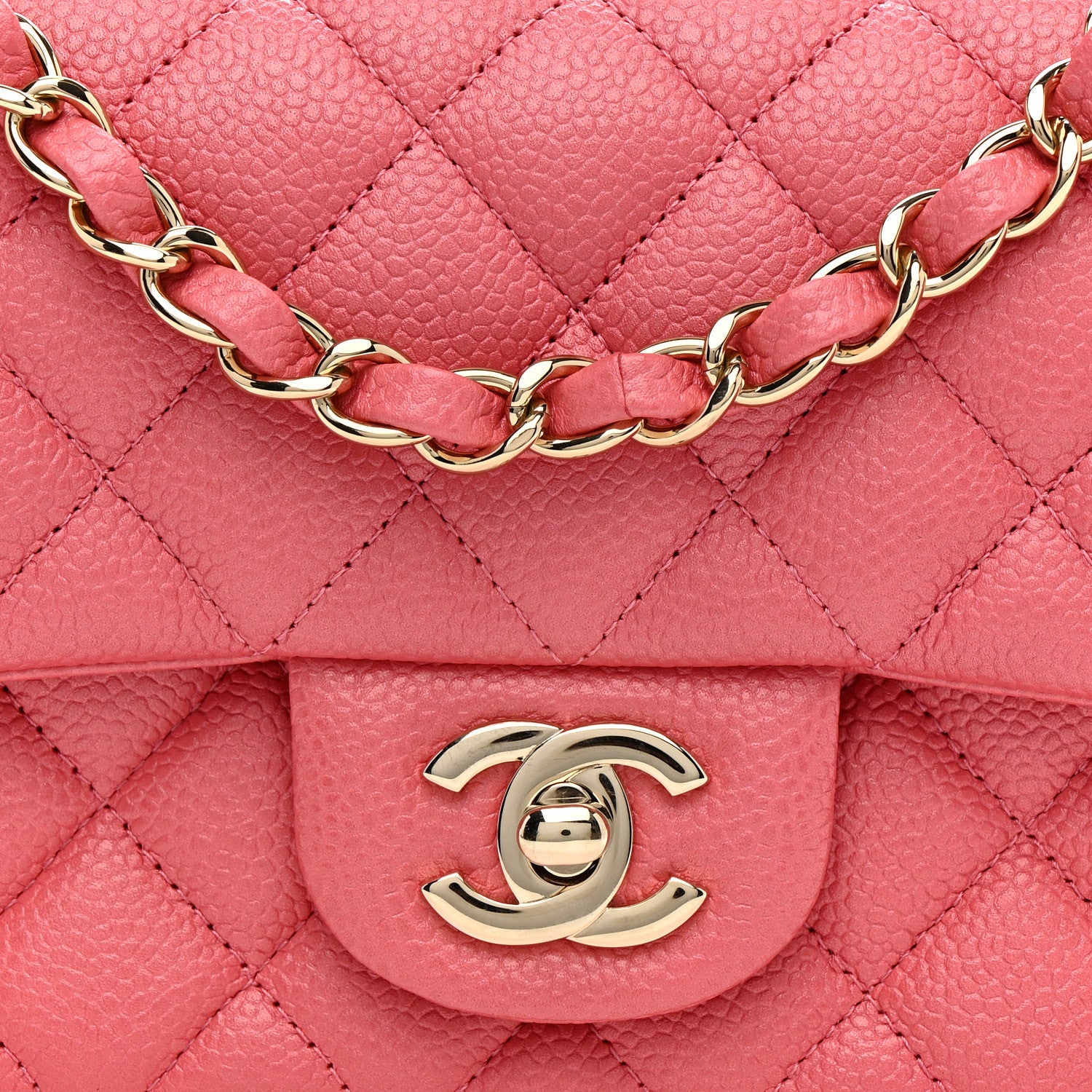 Chanel Iridescent Caviar Quilted Mini Rectangular Flap Pink 8 of 11