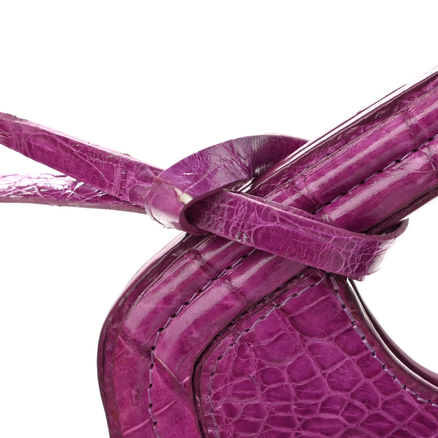 Crocodile Satchel Fuchsia
