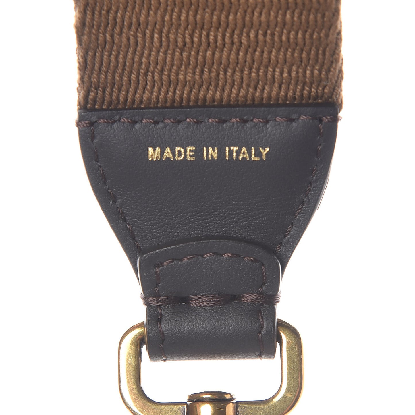 Ribbon Vitello Century FF 1974 Flat Studded Strap You Fango Marrone Ebano
