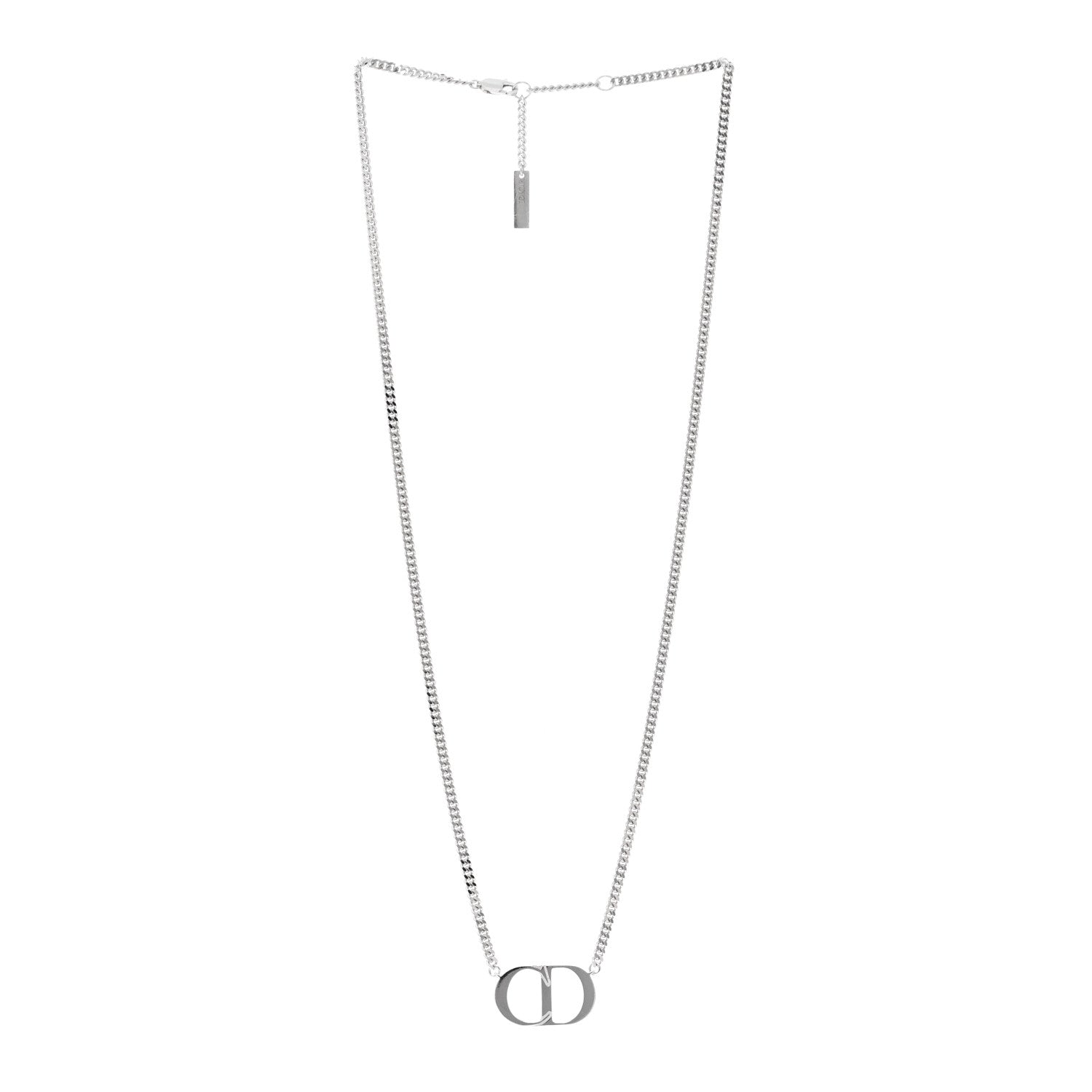 Christian Dior Sterling Silver CD Icon Pendant Necklace 3 of 4