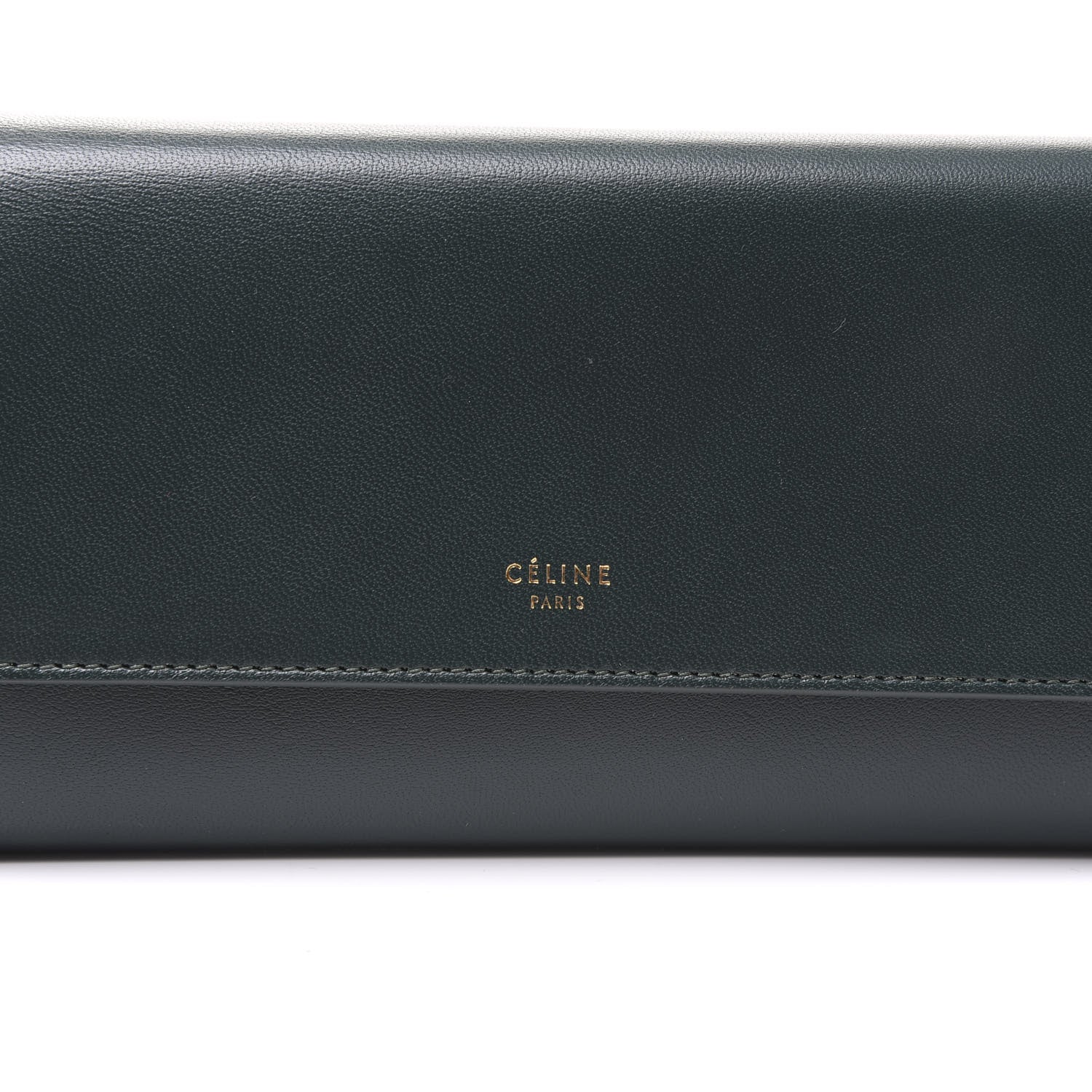 Celine Lambskin Large Flap Wallet Emerald 9 of 10