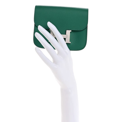 Hermes Evercolor Bi-Color Constance Slim Wallet Vert Vertigo Bleu Zanzibar 3 of 9