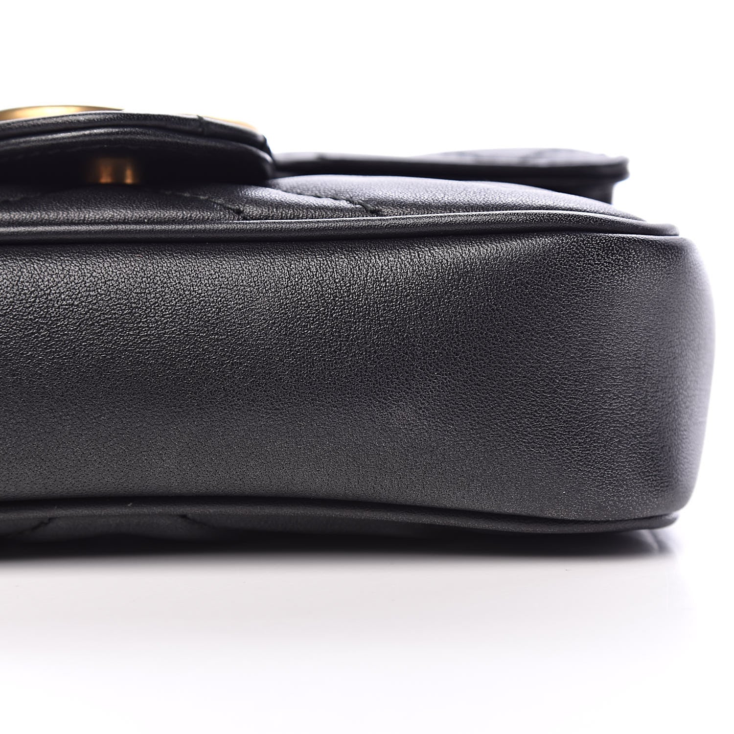 Gucci Calfskin Matelasse Super Mini GG Marmont Shoulder Bag Black 10 of 11