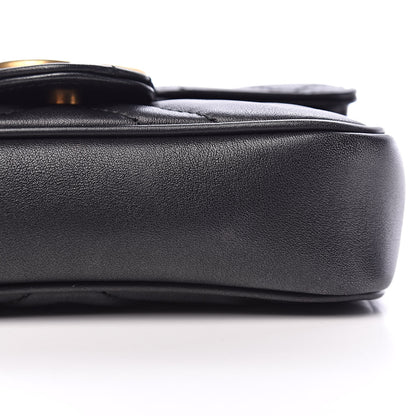 Gucci Calfskin Matelasse Super Mini GG Marmont Shoulder Bag Black 10 of 11