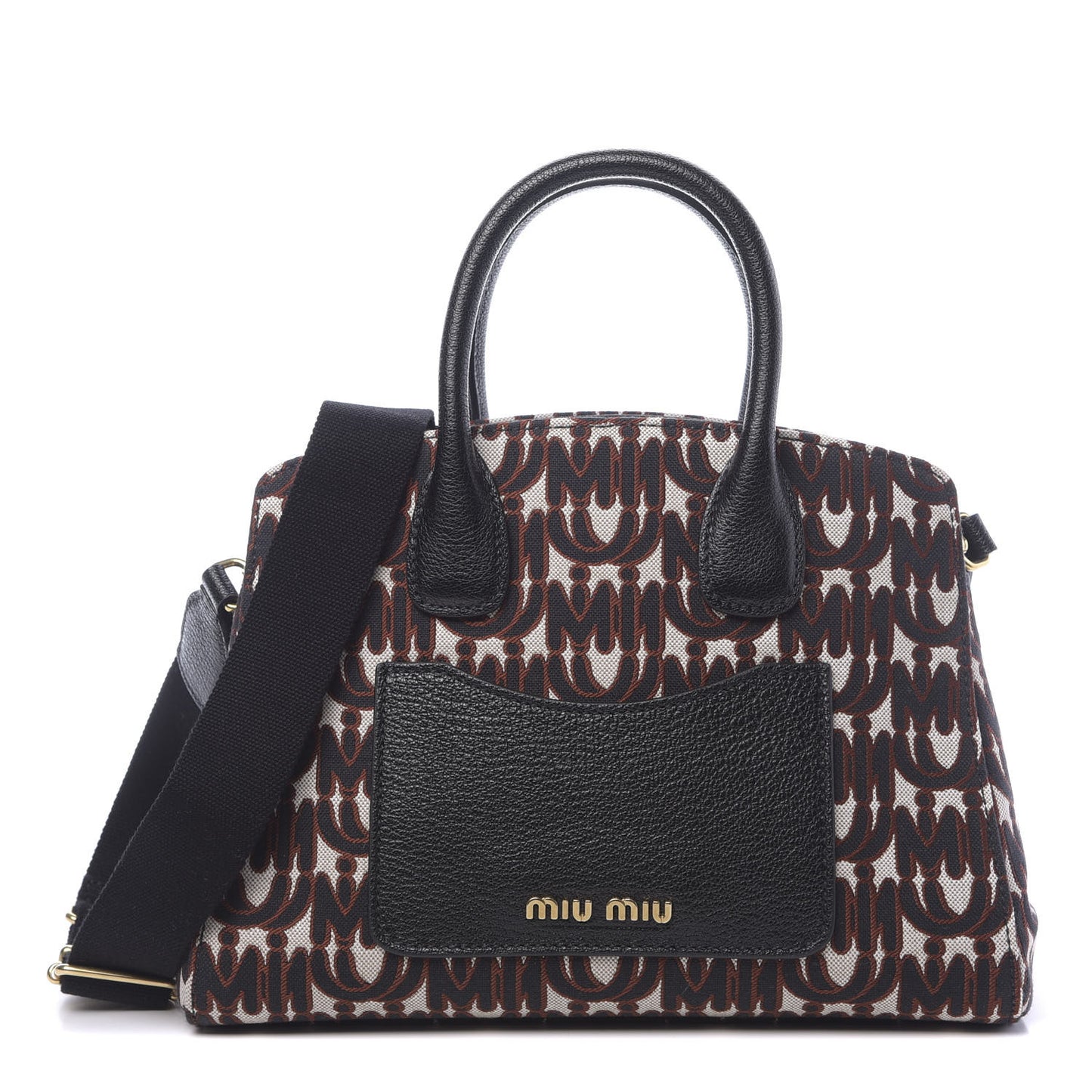 Jacquard Madras Logo Tote Black
