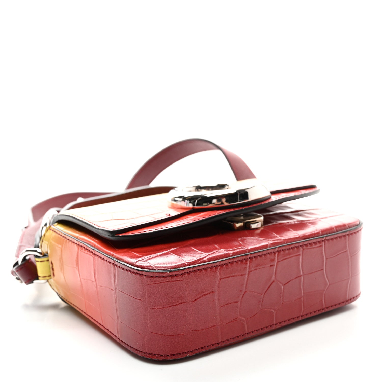 Chloe Calfskin Crocodile Embossed Mini C Double Carry Ombre Yellow 4 of 9