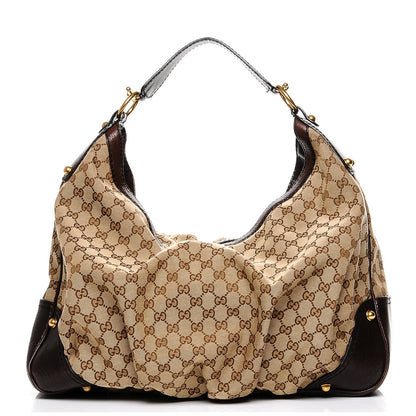 Gucci Monogram Large Jockey Hobo Dark Brown 1 of 6