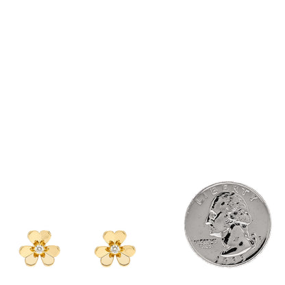 Van Cleef & Arpels 18K Yellow Gold Diamond Mini Frivole Earrings 2 of 5