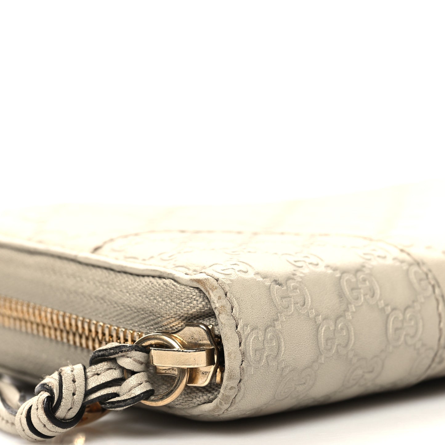 Guccissima Signature Microguccissima Bree Zip Around Wallet Off White