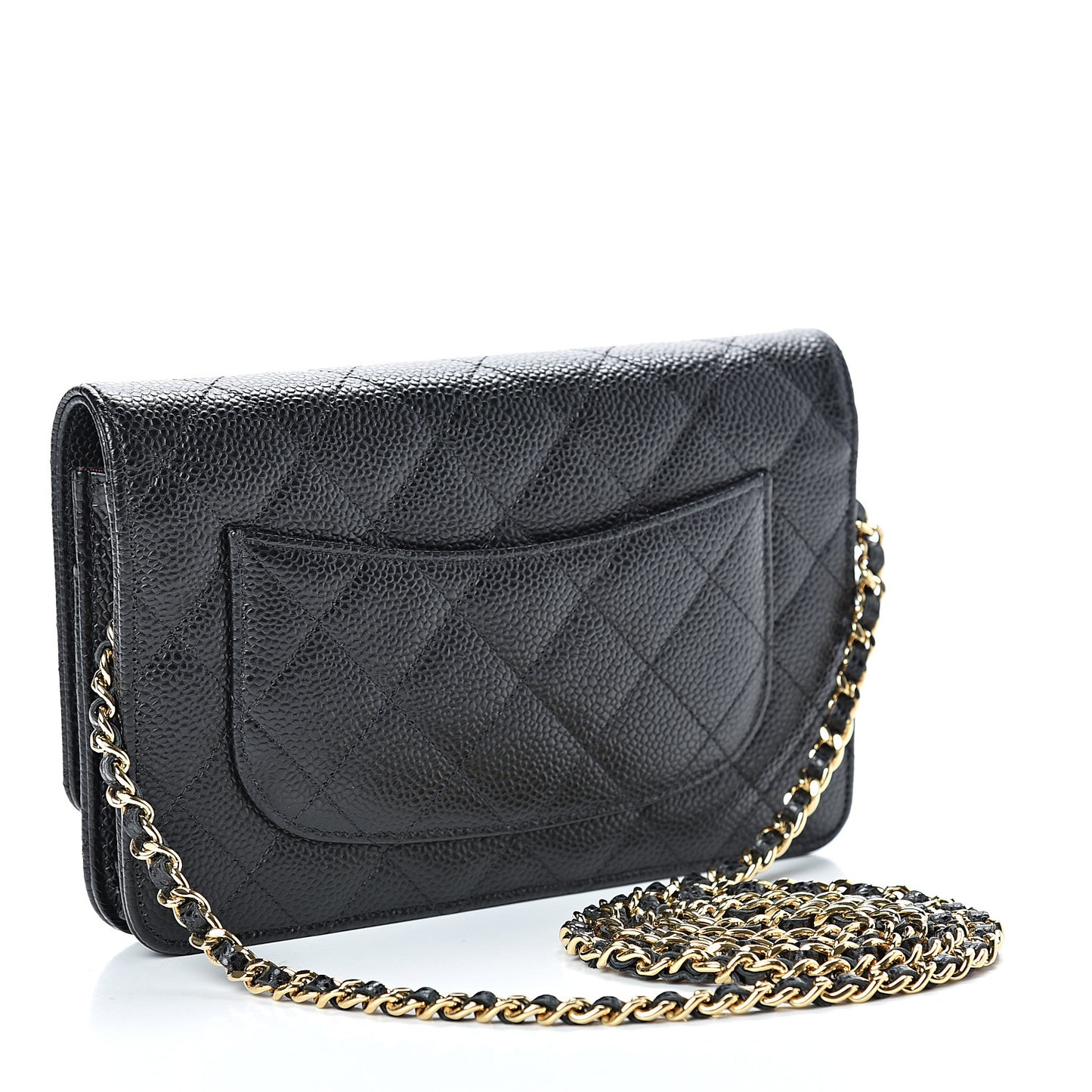Caviar Quilted Wallet On Chain WOC Black