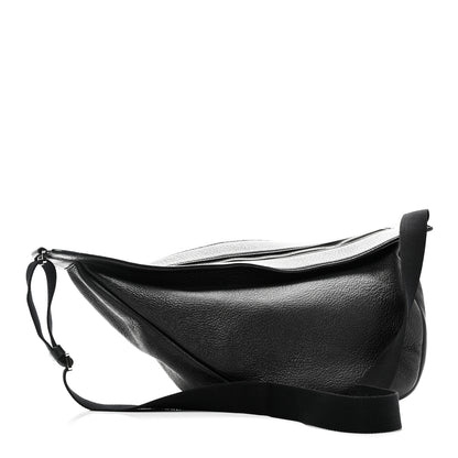 The Row Grained Calfskin Large Slouchy Banana Bag Black 3 of 9