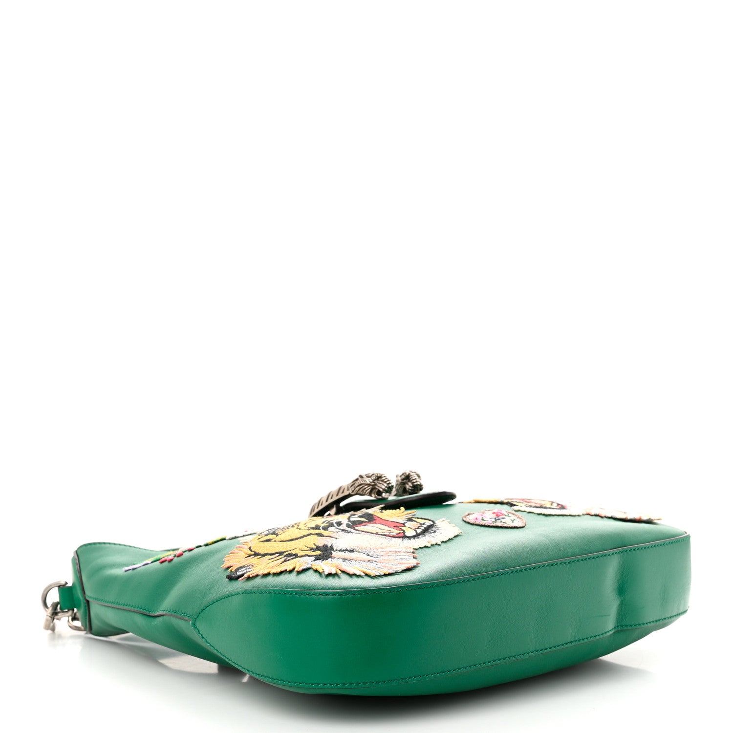 Gucci Calfskin Web Embroidered Small Dionysus Hobo Emerald Green 4 of 10