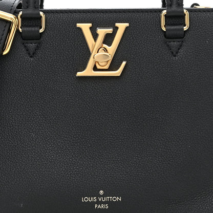 Louis Vuitton Calfskin Lock & Go Tote Black 7 of 11