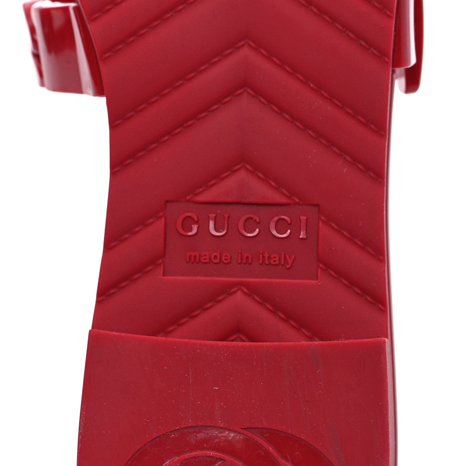 Gucci Rubber Womens Slide Sandals 39 Hibiscus Red 7 of 8