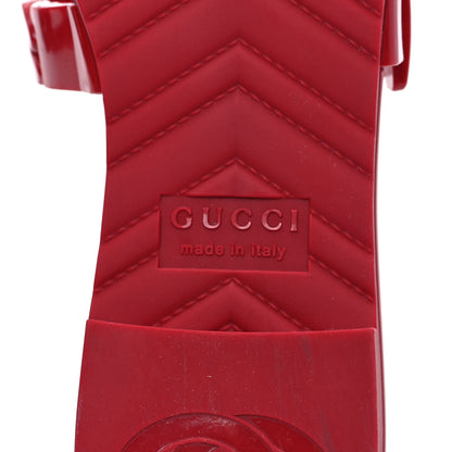 Gucci Rubber Womens Slide Sandals 39 Hibiscus Red 7 of 8