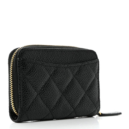 Chanel Caviar Quilted Zip Coin Purse Black 4 of 10