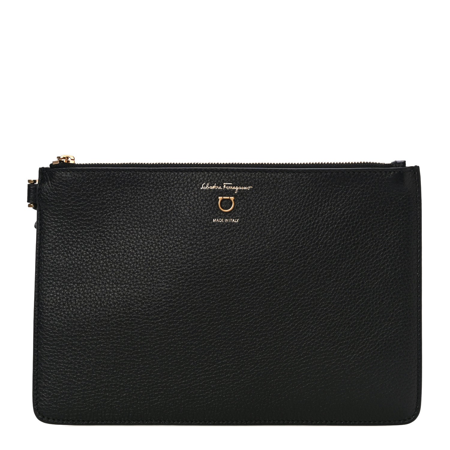 Salvatore Ferragamo Calfskin Wristlet Clutch Black 1 of 8