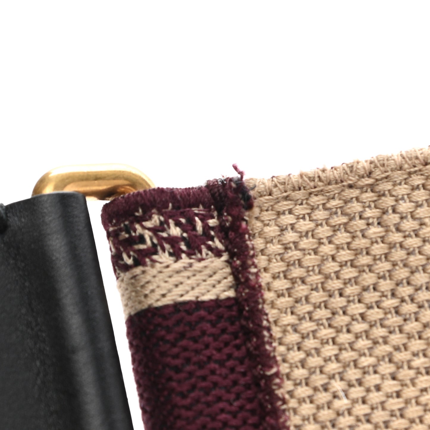 Canvas Embroidered Shoulder Strap Burgundy