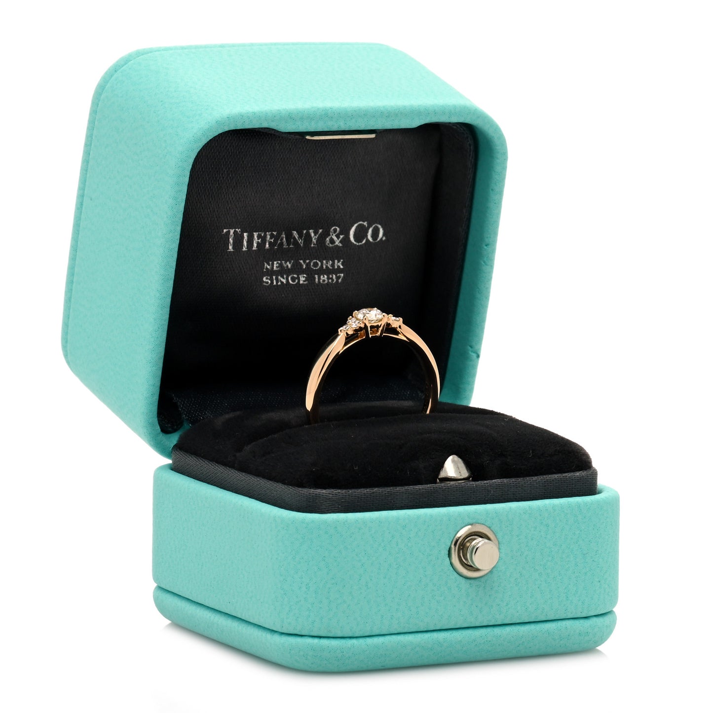 18K Rose Gold Diamond Harmony with Side Stones Ring 49 5