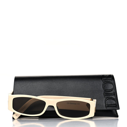 Christian Dior Acetate Rectangular CD Diamond S1I Sunglasses Ivory 9 of 9