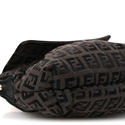 Fendi Zucchino Mini Chef Shoulder Bag Tobacco Moro Black 9 of 12