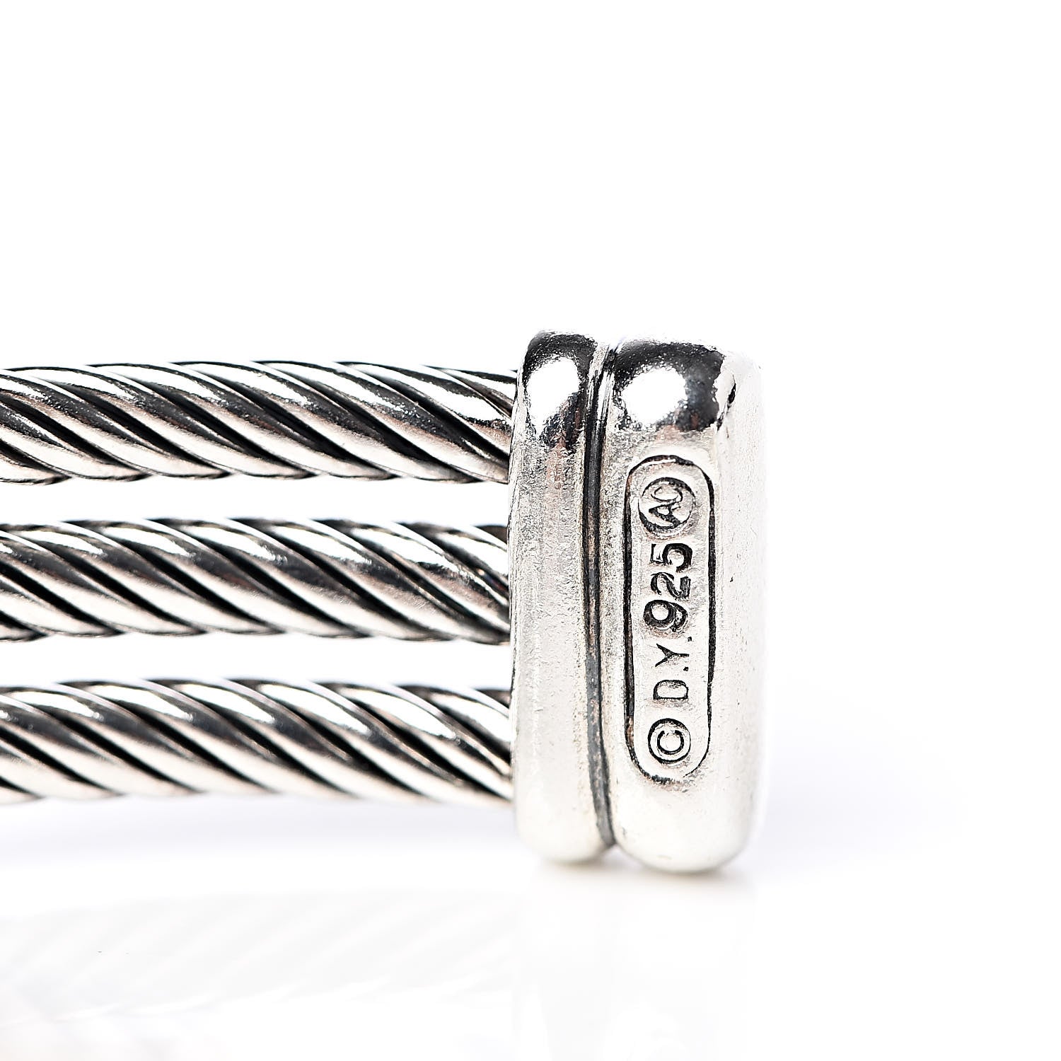 David Yurman Sterling Silver Blue Topaz Hampton Blue Topaz Iolite Diamond Three Row Confetti Cuff Bracelet 4 of 4