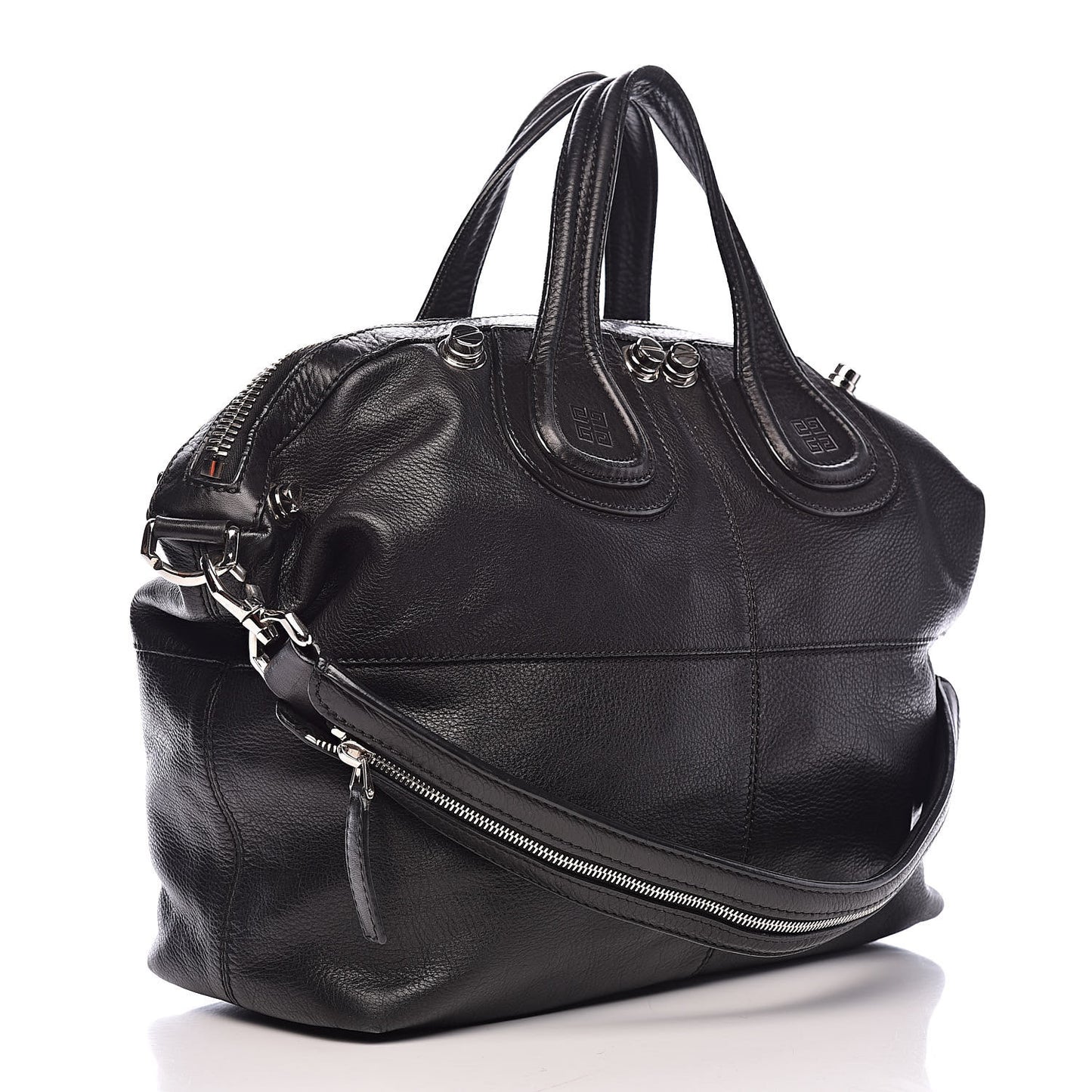 Waxed Calfskin Medium Studded Nightingale Black