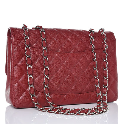 Chanel Caviar Quilted Jumbo Single Flap Red 2 of 8