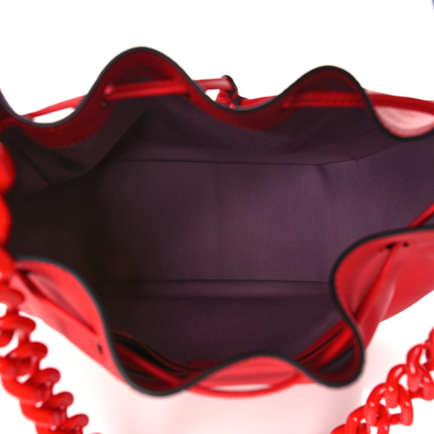 Grained Calfskin La Medusa Bucket Bag Red