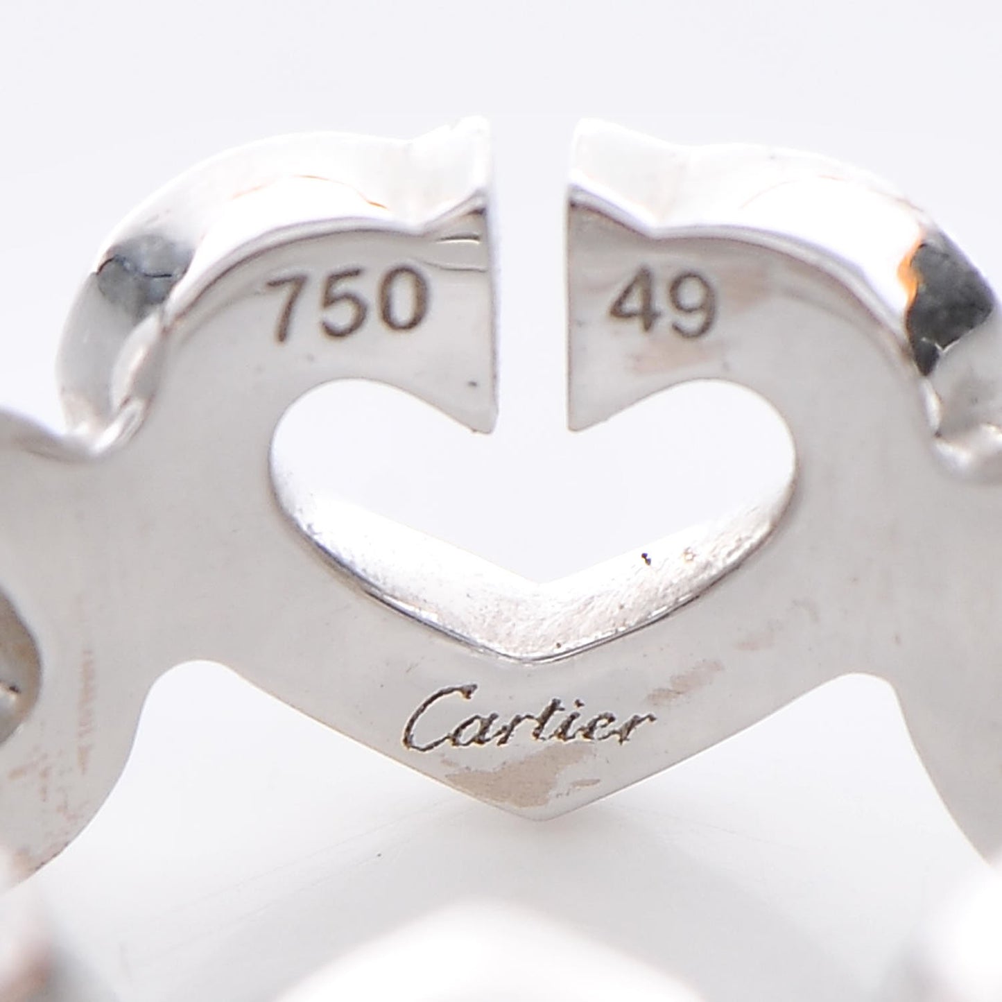 18K White Gold Diamond Hearts and Symbols Ring 49 4.75